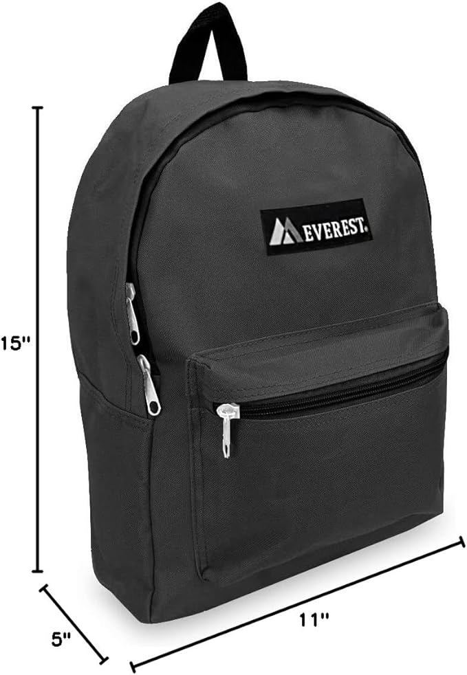 Everest Luggage Basic Backpack, Charcoal, Medium