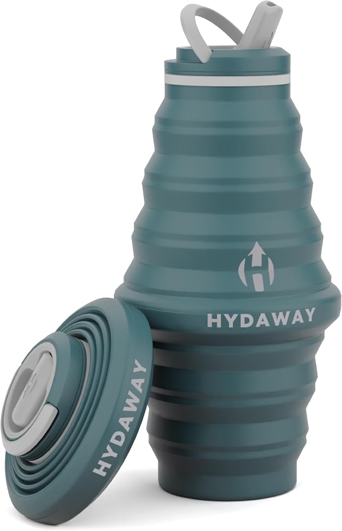 HYDAWAY Hydration Travel Pack - 25oz Collapsible Water Bottle with Flip-Top Lid and Protective Travel Case - BPA-Free, Leak-Resistant, Reusable Bottle for Traveling, Hiking, and Daily Use