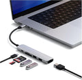 Satechi 6 in 1 USB C Hub Multiport Adapter with HDMI 4K@60Hz, 100W PD Charging, 2X USB-A Data Ports, Micro/SD Card Readers for MacBook Air/Pro/Neo, iPad Air/Pro, Windows – Silver