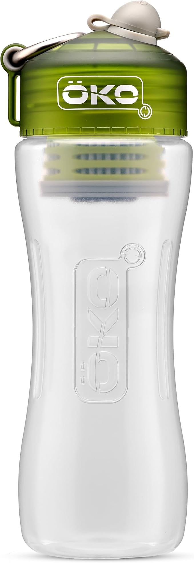 ÖKO H2O Purification Water Bottle with Advanced Filtration, Portable Water Filter Bottle for Travel, Hiking & On the Go, BPA-Free Reusable Bottle, Long Lasting 100 Gallon Filter, 22 Oz