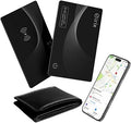 2026 [Apple MFi Certified] (iOS Only) Wallet Tracker Card, Rechargeable Thin Finder, Works with Apple Find My (iOS Only), Item Locator for Luggage Tags, Passports, Phone (Black, 2 Pack)