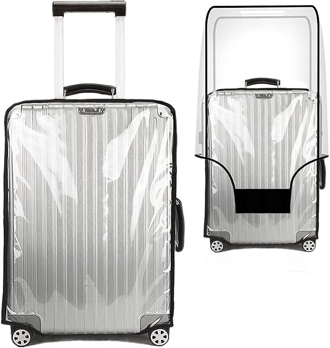 24 Inch Clear Suitcase Cover for Luggage TSA Approved Heavy Duty Waterproof PVC Protector Prevents Scratches Damage for Wheeled Travel Luggage