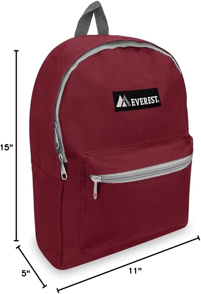 Everest Basic Backpack, Burgundy, One Size