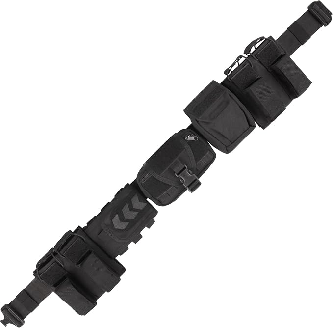 BOMTURN Battle Belt Tactical Belt with Accessories: Duty Belts Law Enforcement Combat Airsoft Police Belt with Pouches 7pcs