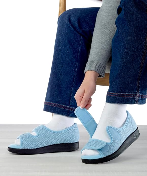 Silverts Women’s Adaptive Clothing Easy Close Sandals, Adjustable Wide Fit Shoes for Elderly, Nursing Home & Assisted Dressing