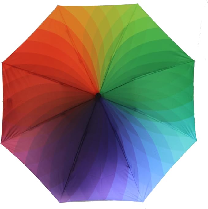 SIEPASA Inverted Umbrella, Large Windproof Compact Umbrellas for Rain & Sun, Compact Reverse Umbrella,Automatic Travel Folding Umbrella for Women Men. (Rainbow colors)