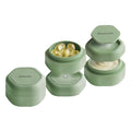 Cadence Travel Containers Basic Skincare Set - Magnetic Containers with Lids,Carry On Travel Essentials For Women/Men - 3 Small Capsules (0.56oz) - Cleanser, Moisturizer & Sun-Icon Labels - Eucalyptus