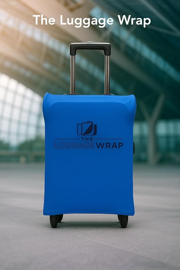 Small Breezy Blue Water-Resistant Luggage Covers for Suitcase TSA Approved for 19"-21" - Durable Patented Design Suitcase Covers for Luggage, Fundas para Maletas, Travel Accessories
