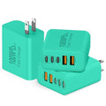 QZIIW USB C Wall Fast Charger Block, 100W 5-Port Type C Fast Charging Block 3 Pack-PD Power Charger Adapter QC 3.0 USB Multiport Charger Brick for iPhone 17 16, Samsung Series MacBook/Air, iPad, etc.