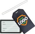 10 Pack - Bulk Custom Luggage Tags - Heavy Duty Personalized Bag Tag for Suitcases or Backpack - Hard Plastic - Add Company Logo, School I’D, Photo - Quality & Detail UV Print by Specialist ID (Black)