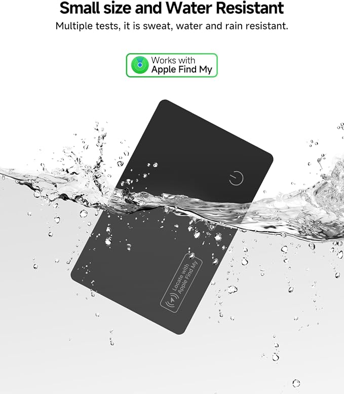 4-Pack 2026 Air Card Tag Tracker Wallet Tracker Card| Ultra Slim 0.07in, IP68 Waterproof | Works with Find My (iOS) | for Wallets, Keys, Luggage,Bags