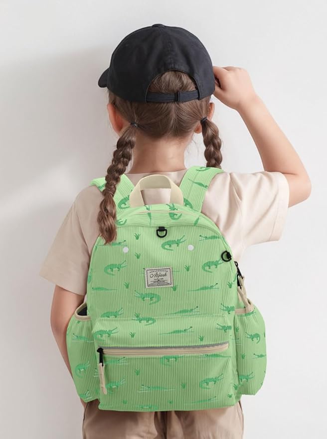 atgark Corduroy Toddler Backpack for Boys 2-5: Preschool Backpack for Boys