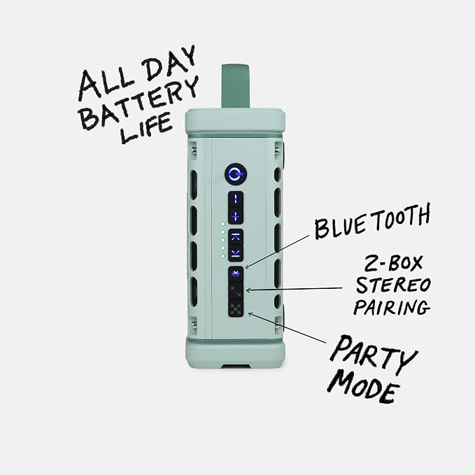 Turtlebox Ranger: Loud! Outdoor Portable Bluetooth 5.4 Speaker | Rugged, Waterproof, Ultra-Portable | Plays to 105db, Deep Bass, Shockproof, Unlimited Pairing for Full Stereo Experience, River Rock