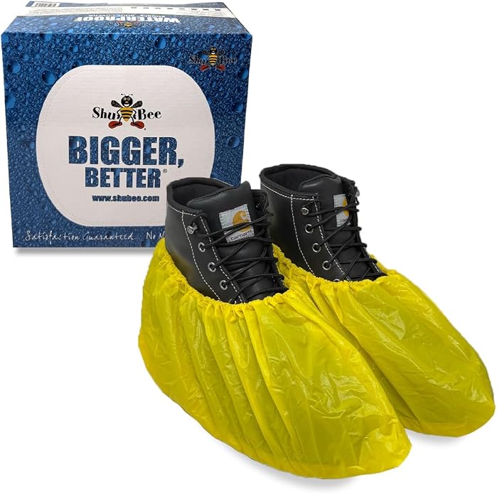 ShuBee Waterproof Shoe & Boot Covers Slip-Resistant Disposable for Plumbing Construction Floor Protection - 40 Pair