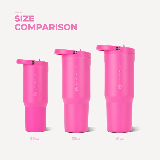 HydroJug Sport 20 oz Insulated Stainless Steel Water Bottle, Razzle