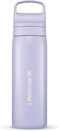 LifeStraw Go Series — Insulated Stainless Steel Water Filter Bottle, 18oz, Provence Purple, Removes Bacteria, Parasites, Microplastics, Improves Taste