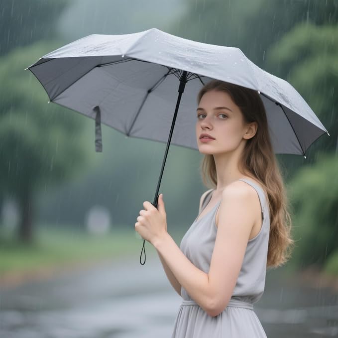 SIEPASA Windproof Travel Compact Umbrella-Automatic Umbrellas for Rain-Compact Folding Umbrella, Travel Umbrella Compact, Small Portable Windproof Umbrellas for Men and Women. (Grey)