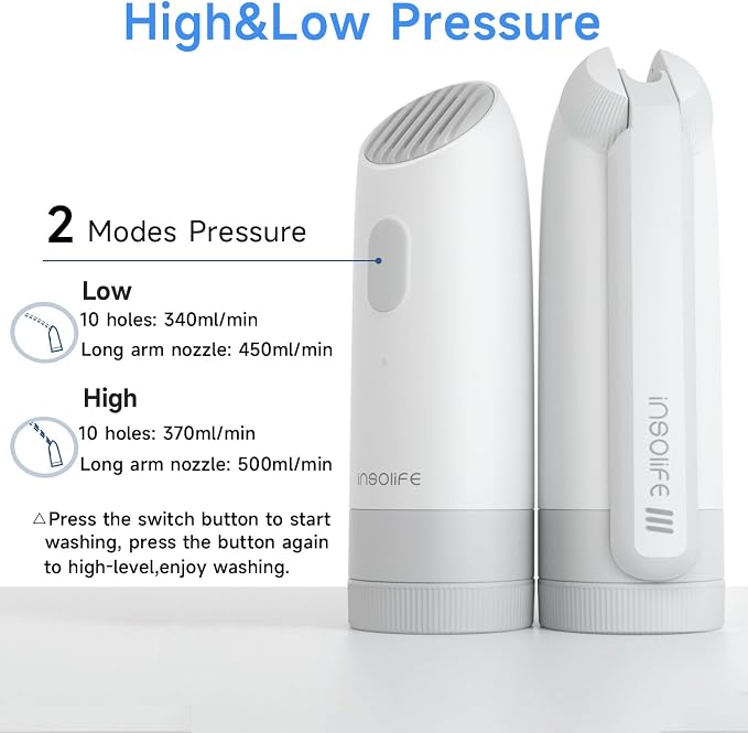 Portable Bidet | High Pressure Travel Bidets with Adapter | Rechargeable Portable Electric Bidets for Men & Women Cleaning | Portable Bidet for Travel