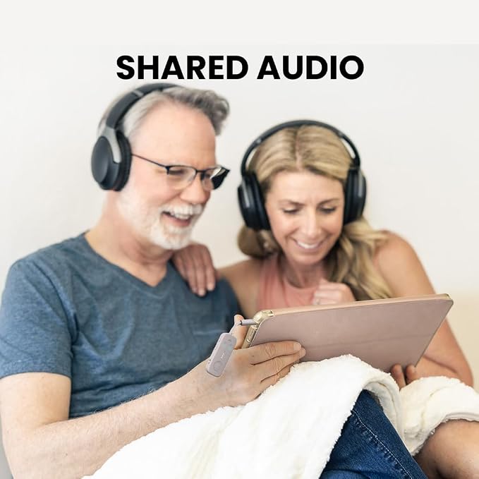 Avantree Relay & Clan N1 - Premium Airplane Bluetooth 5.3 Adapter & Active Noise-Canceling Wireless Earbuds for Music, Calls While Commuting with Hybrid ANC, Transparency Mode