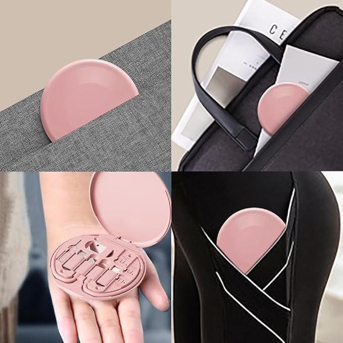 USB to USB-C Adapter, USB C Charging Cable Adapter Kit Contains Multiple OTG Adapters for USB Type C/USB A/USB C Male Cable/Micro USB, Equipped with SIM Extractor/SIM Slot/Phone Holder - Pink