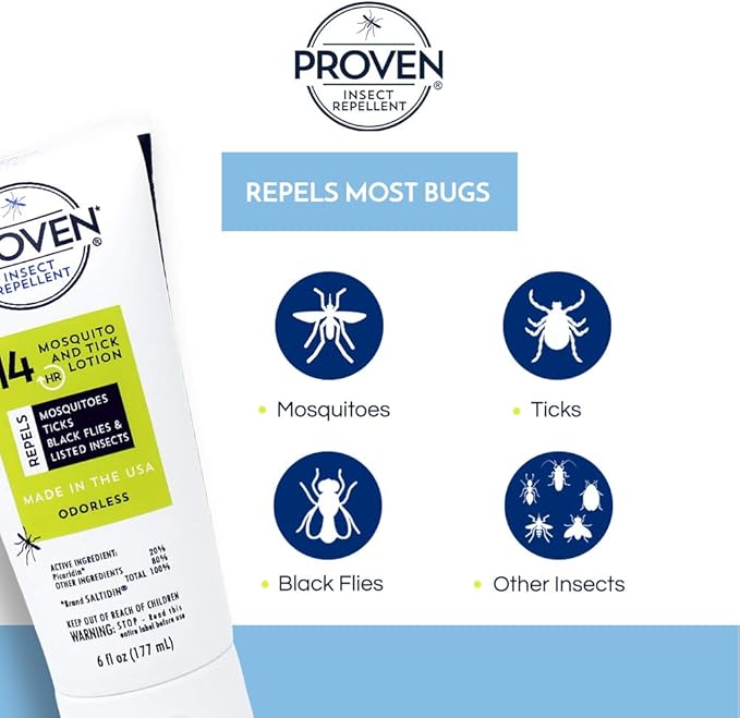 Proven Insect Repellent Lotion – Protects Against Mosquitoes, Ticks and Flies - 6 oz, Odorless 2-Pack2