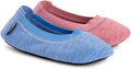 Muk Luks Women's 2 Pair Travel Ballerina Slipper Set