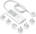 Universal Travel Adapter Kit, VINTAR International Power Adapter with 5ft Extension Cord, 2 Outlets and 3 USB, Type A/C/D/G/I/M Plug for EU/UK/India/Africa/US, Power Strip for Travel Home Cruise Ship