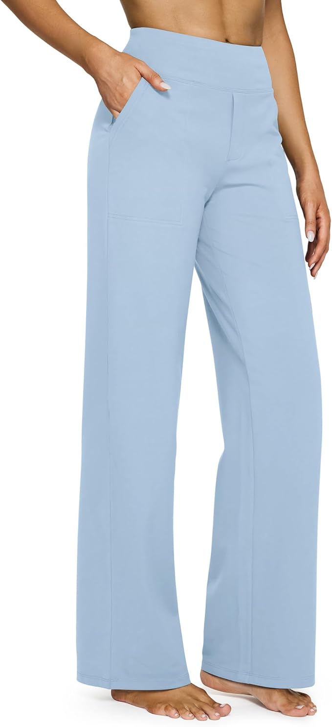 G4Free EverGoing Yoga Pants Women Wide Leg Pants with Pockets High Waist Stretch Dress Casual Sweatpants Petite/Regular/Tall