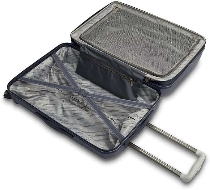 American Tourister Stratum 2.0 Carry-On Luggage, Expandable Hardshell Suitcase with Spinner Wheels, Ergonomic Handle Grip, Durable ABS Shell, Large Zipper Pulls, Max Capacity Interior - Charcoal