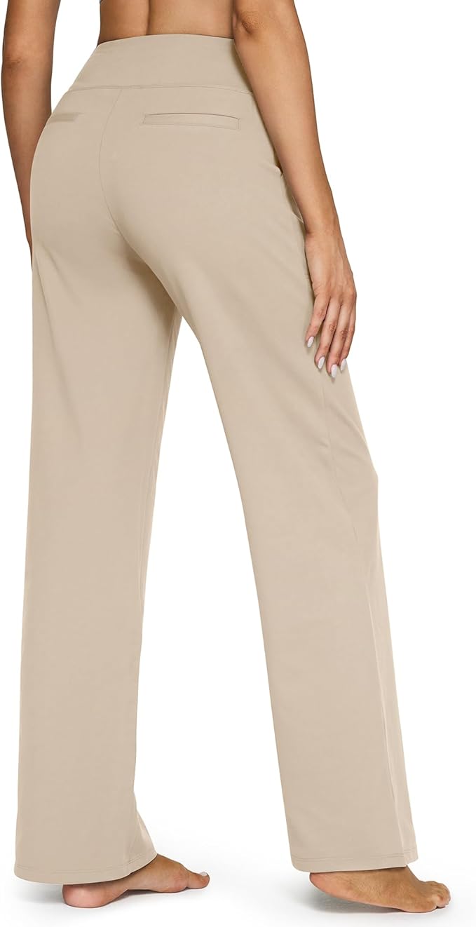 G4Free EverGoing Yoga Pants Women Wide Leg Pants with Pockets High Waist Stretch Dress Casual Sweatpants Petite/Regular/Tall