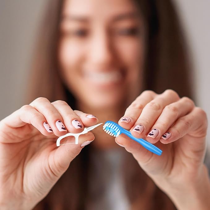 5 in 1 Mini Brushes-Disposable Toothbrushes with Toothpaste + Floss + Pick + Tongue Scraper | Travel Size | Individually Wrapped | Soft | Mint | Travel Set (Mix, 52pcs(2Pack))