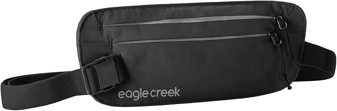 Eagle Creek Undercover RFID Money Belt – Slim Travel Waist Pouch with RFID Blocking – Secure Passport, Cards & Cash – Adjustable Strap – Lightweight & Discreet – Black