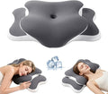 Ergo Pillow for Sleep Apnea, Neck Pain, and Snoring Relief | Cervical Neck Pillow for Neck Pain Relief & Side Sleeper | Orthopedic Memory Foam with Ergonomic Neck Support, Gray, Standard