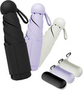Travel Mini Umbrella Compact Small & Lightweight, UV Rain Protection, Pocket-Sized Folding Umbrellas with Quickdraw & Case for Men Women & Kids Backpack
