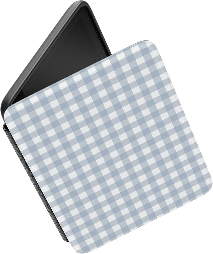 Casely Kindle Case | Pastel Picnic | Blue Gingham | Compatible with 7” Kindle Colorsoft and 7” Kindle Paperwhite (12th Gen 2024 Models)
