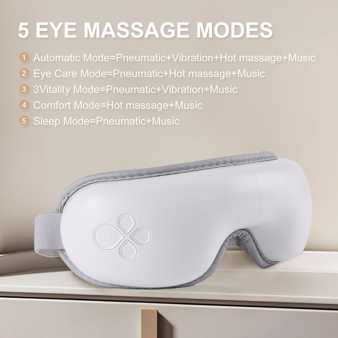 LAOBEN Eye Massager with Heat, Fathers Day Birthday Gifts for Men Women Her Him,Handheld Massager with Light-Blocking Design, Reduce Strain