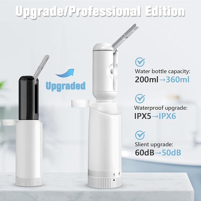 Upgrade SPACEREST Portable Bidet for Travel with 360ml Bottle, No Noise & Waterproof Handheld Sprayer, Rechargeable Electric Portable Bidet for Women & Men, Personal Hygiene & Postpartum Care