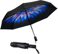 SY COMPACT Travel Umbrella - Windproof Automatic Compact Umbrella for Rain, Lightest 8-Rib, Small, Strong & Portable, Durable Grip, Fits Backpack & Car, Factory Direct (UV Available)