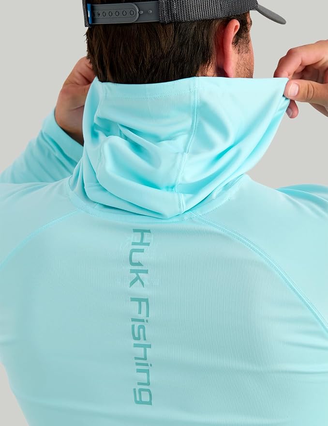 HUK Mens Pursuit Vented Long Sleeve Hoodie, Fishing Shirt with Hood