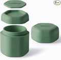 Cadence Travel Containers - 2 Piece Haircare Set - Magnetic Travel Capsules - For Shampoo, Conditioner, Hair Styling Product - 1 Small & 1 Medium Capsule - Shampoo & Conditioner Labels - Eucalyptus