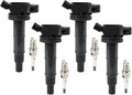 4PCS UF333 Ignition Coils + 4PCS Iridium Spark Plugs Ignition Coils Pack Fits for 2010-2012 HS250h, 2005-2010 tC, 2002-2011 Camry 2.0L 2.4L, Coil Pack Set Aftermarket Parts