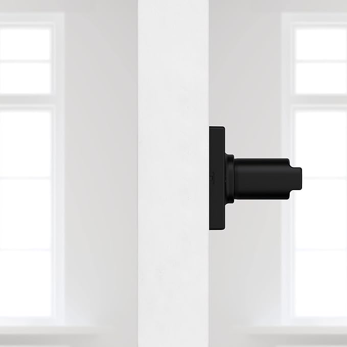 Kwikset Casey Dummy-Door Handle,Single Sided Lever for Closets,French DoubleDoors,and Pantry,Matte Black Non-Turning Reversible Interior Push/Pull Lever, with Microban Protection (1 Count)(Pack of 2)