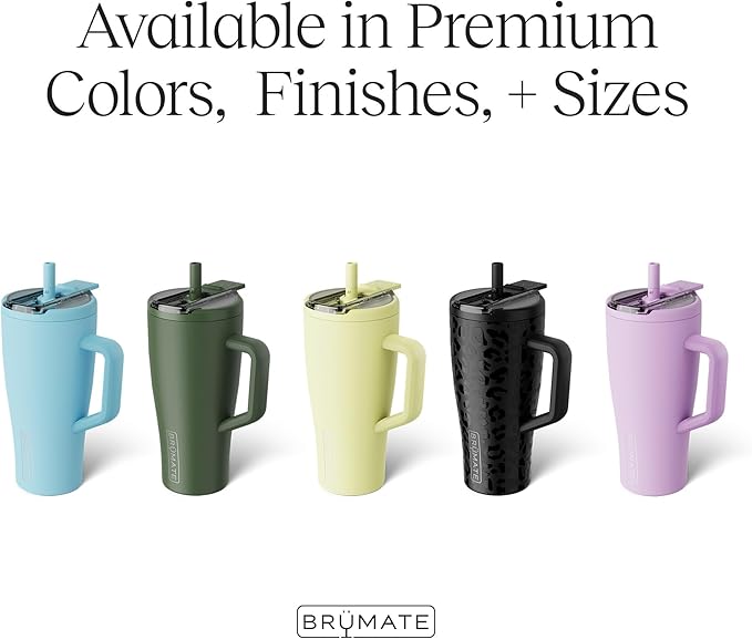 BrüMate Era Flip 30oz Tumbler with 100% Leakproof Covered Straw Lid | Hygienic Covered Straw | Insulated Stainless Steel Water Bottle with Handle | Cup Holder Friendly | BPA-Free (OD Green)