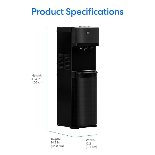 Brio Bottleless Water Cooler Dispenser w/ 4-Stage Filters (Included) removes PFAS & Microplastics for Clean Drinking Water, NSF Certified | 3 Temp (Hot, Room, Cold) w/Child Safety Lock & LED Display