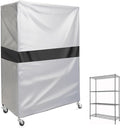 Heavy Duty Storage Shelf Cover for Wire Shelving Rack, 36" W x 18" D x 72" H, Waterproof Dustproof 600D Oxford Shelving Unit Cover with Front Roll-Up Door and Buckle Straps