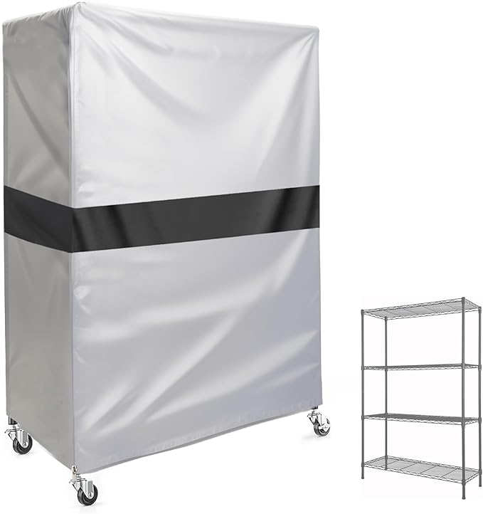 Heavy Duty Storage Shelf Cover for Wire Shelving Rack, 36" W x 18" D x 72" H, Waterproof Dustproof 600D Oxford Shelving Unit Cover with Front Roll-Up Door and Buckle Straps