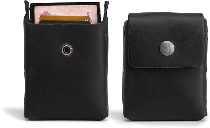 Hide & Drink, Waist Wallet, Holds Up to 20 Cards, Folded Bills & Coins, Charging Cables, Full Grain Leather, Handmade (Charcoal Black)