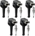 5PCS UF517 Ignition Coils + 5PCS 6619 Iridium Spark Plugs Ignition Coils Pack Fits for 2007-2013 C30, 2004-2011 S40, 2004-2016 S60, 2005-2011 V50 2.4L 2.5L, Coil Pack Set Aftermarket Parts