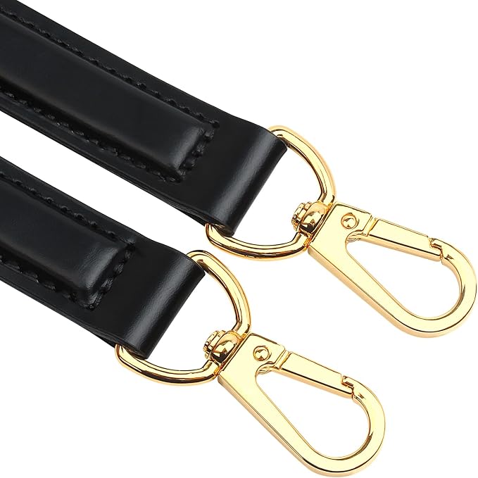 jiesinlov Vachetta Leather Straps Replacement Crossbody, Purse Shoulder Strap for Gracefull Bags (W0.7in,L47in-Black)