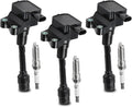 3PCS UF736 Ignition Coils + 3PCS 93593 Iridium Spark Plugs Ignition Coils Pack Fits for 2018-2021 EcoSport, 2014-2017 Fiesta, 2015-2018 Focus 1.0L 1.5L, Coil Pack Set Aftermarket Parts